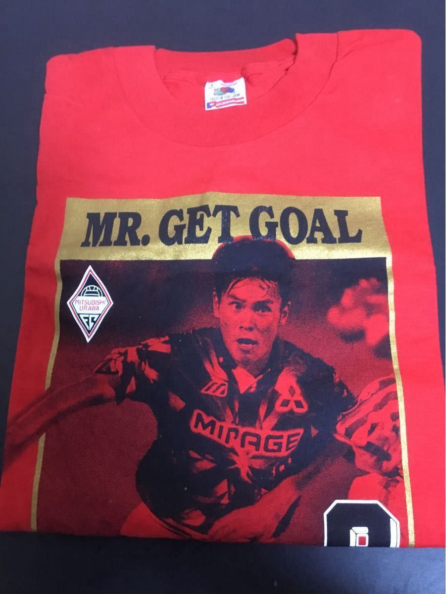 Jリーグ浦和レッズ 福田正博 得点王 見なせる 記念Tシャツ Jリーグ浦和レッズ 福田正博 得点王 見なせる 記念Tシャツ