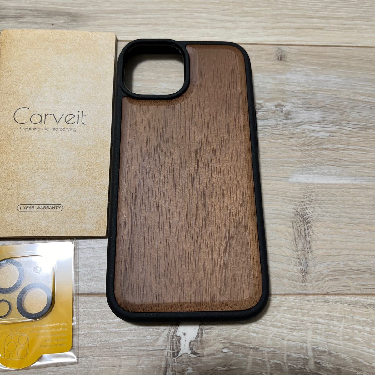 Carveit iPhone 13 ケース 木製 ウォールナット天然木目の画像2