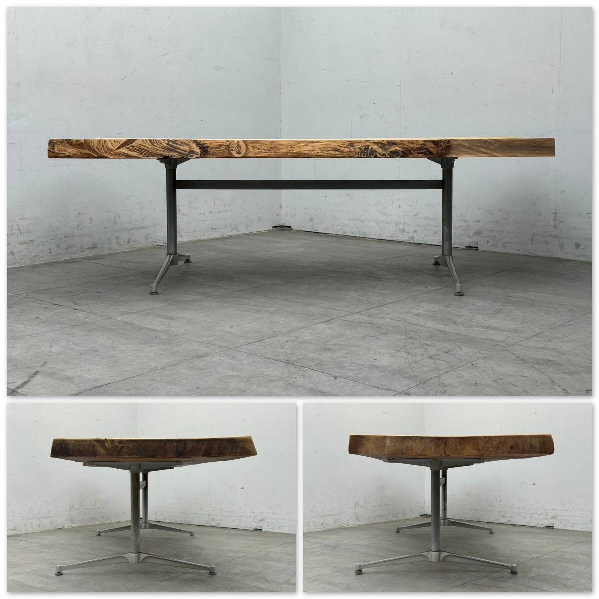 T687☆展示品☆一枚板テーブル ダイニングテーブル 無垢 天然木 幅1950の画像9