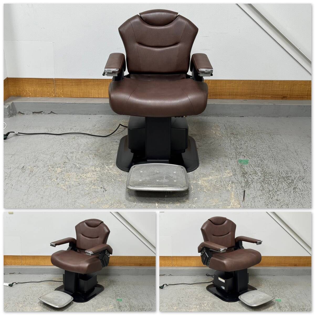 T700☆美品☆タカラベルモント バーバーチェア Forza フォルザ 電動 理容椅子 シャンプーチェア 美容室 理容室の画像2