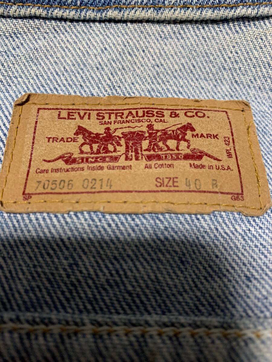 リーバイス Levi's デニムジャケット denim jacket 70506 0214 40 made in usa 赤タブ スモールe ボタン裏刻印 985 80s 90s_画像2