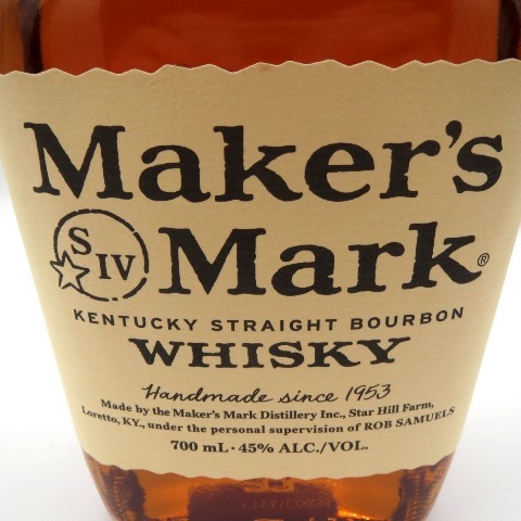 ■K75846:MAKER'S MARK メーカーズマーク 700ml 45% レッドトップ キャップ バーボン ウイスキー 未開栓 同梱不可_画像4