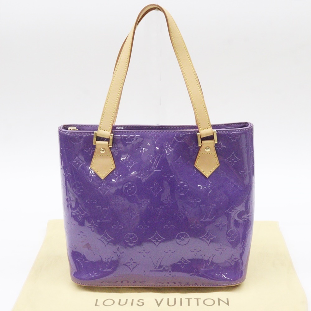 ルイヴィトン ヒューストン M91093 モノグラム ヴェルニ パープル系 ハンドバッグ トートバッグ LV LOUIS VUITTON