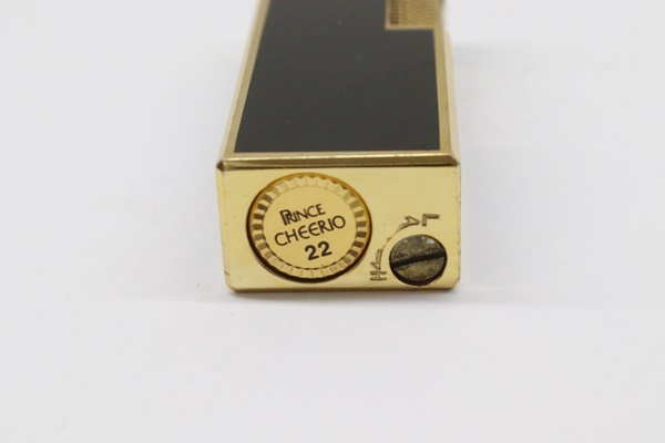  【ジャンク】 PRINCE プリンス チェリオ ガスライター ブラック×ゴールド CHEERIO 22 喫煙具 の画像5