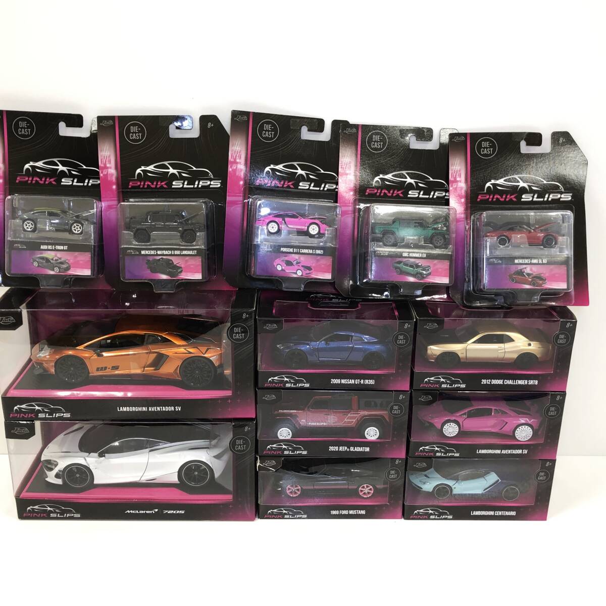 【1円～】JADA PINK SLIPS ミニカーまとめセット マクラーレン720S ランボルギーニアヴェンタドール GT-Rなど【中古品】_画像1