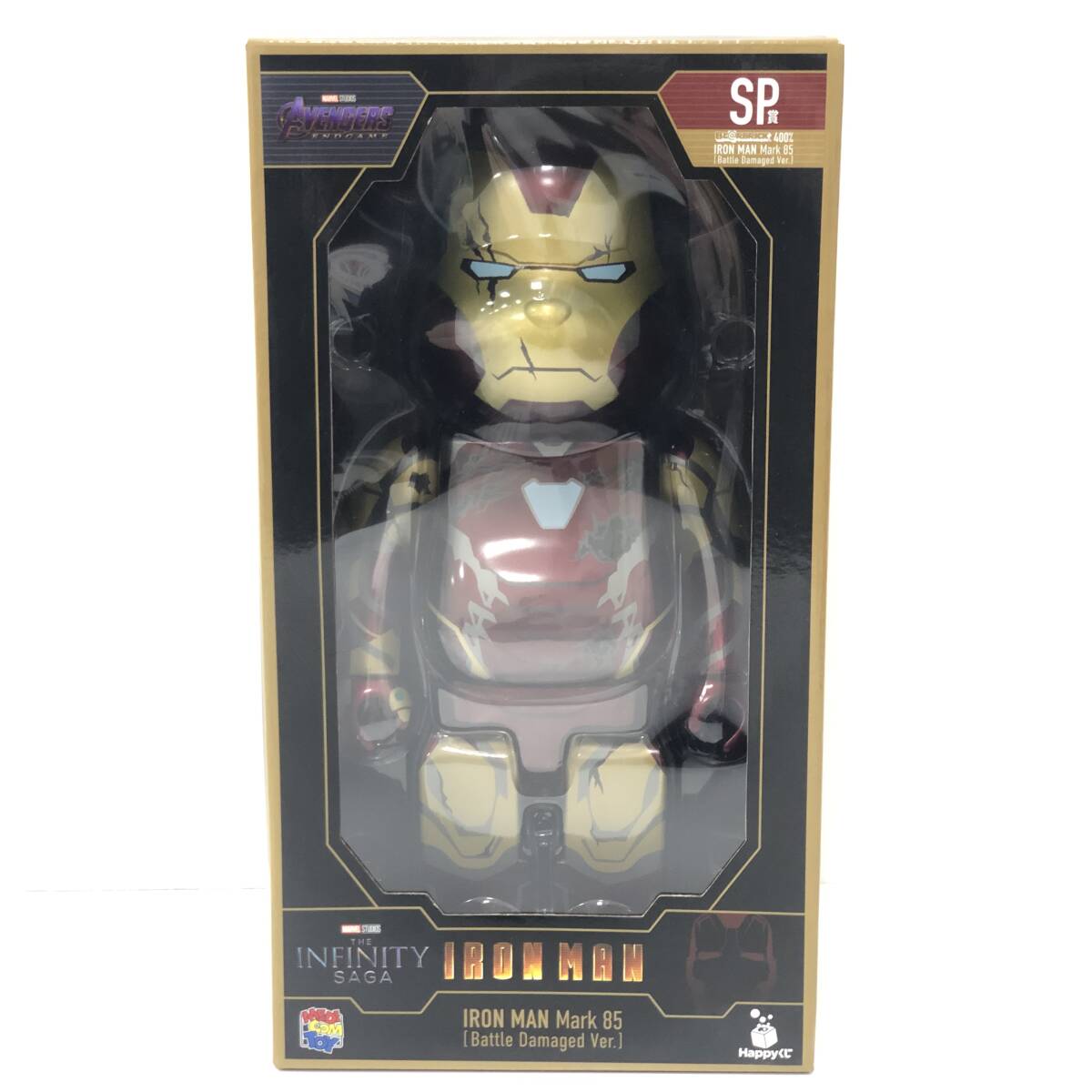 [1 иен ~]Happy жребий SP. Bearbrick 400% Ironman Mark85 [Battle Damaged Ver.] фигурка Avengers MARVEL[ б/у товар ]