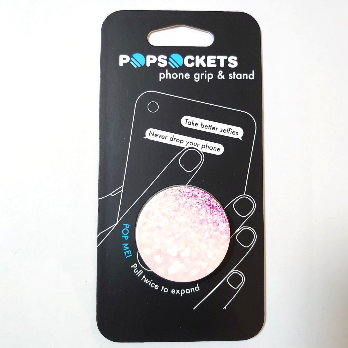 新品 未使用 未開封 ポップソケットキラキラ PINK popsocket ピンク グリッター GLITTER スマホスタンド スマホグリップの画像2