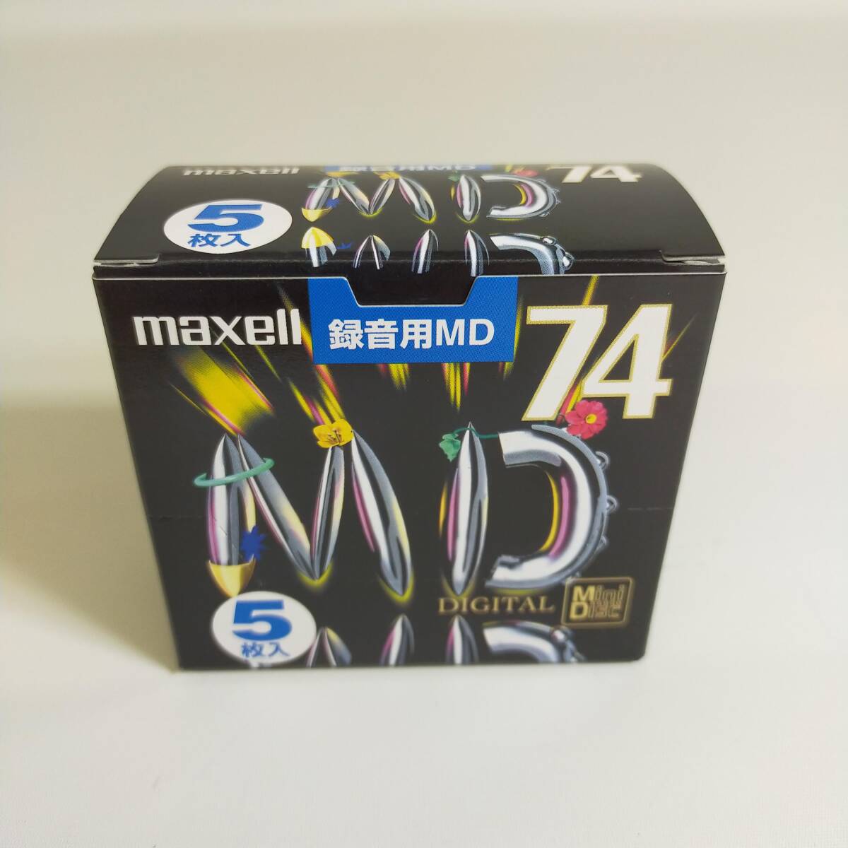 未開封　maxell 日立マクセル　録音用MD　ミニディスク　74分　5枚入りボックス　MD-74　※2400010349553_画像1