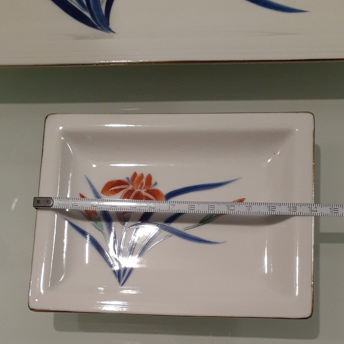 角皿 庫山窯 前畑陶器 美濃焼 和食器 色絵 銘々皿5枚 染付 赤絵 角皿 庫山窯 前畑陶器 美濃焼 和食器 色絵 銘々皿5枚 染付 赤絵