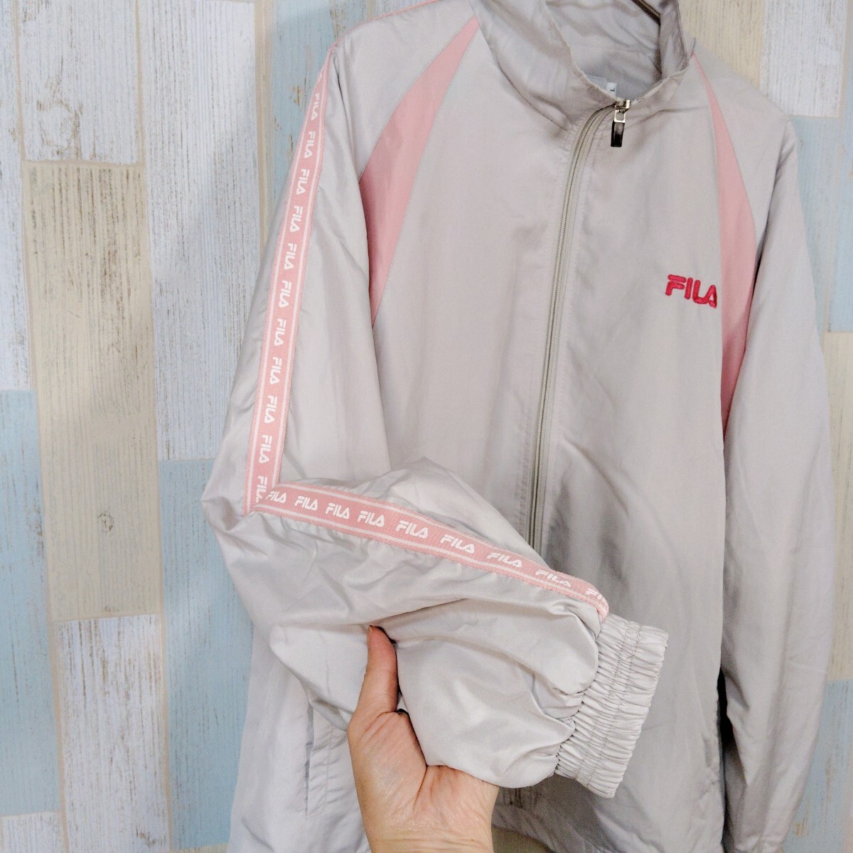 FILA ウインドブレーカー セットアップジャージー ladies　Ｌ　　ホワイト_画像3