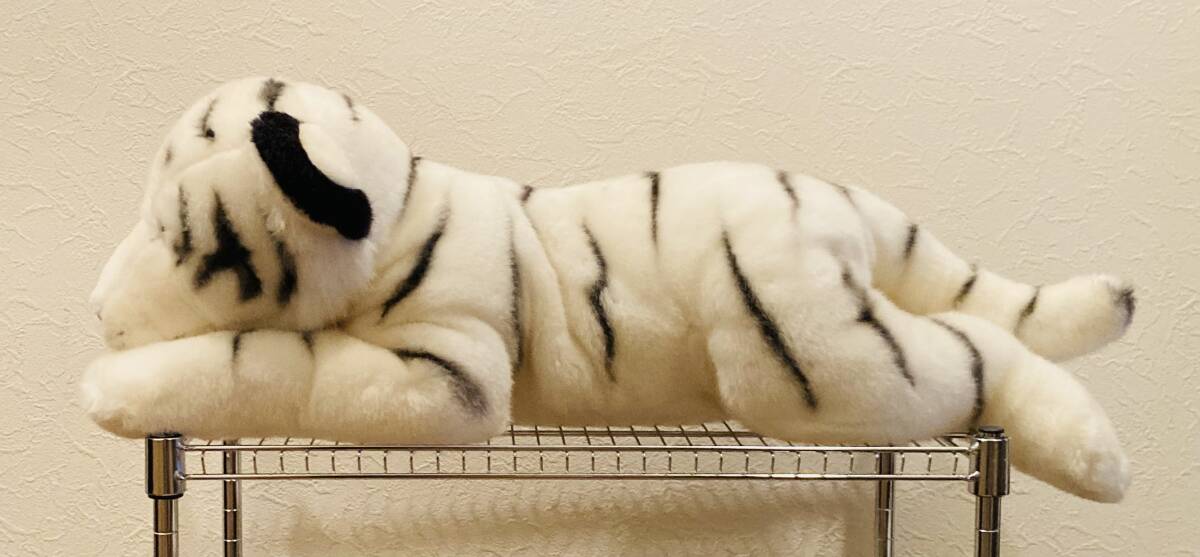 [Animal Alley] белый Tiger мягкая игрушка * средний размер * б/у 