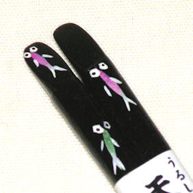 * lovely hand . lacqering .....!* wooden cloth . chopsticks 15cm black medaka * free shipping *