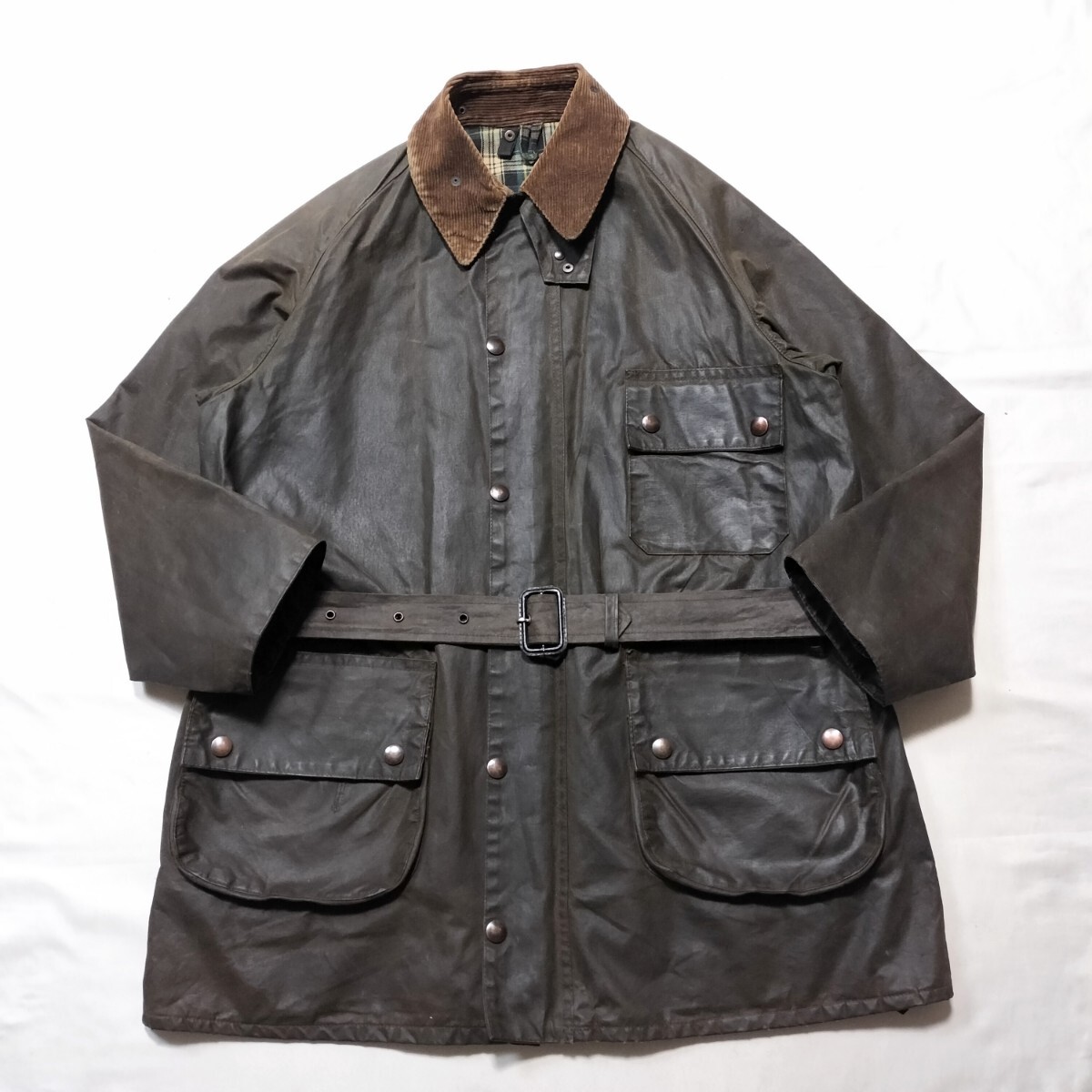 80s 1982年 BARBOUR SOLWAY ZIPPER c42 オリーブ 1crestバブアー 80s 1982年 BARBOUR SOLWAY ZIPPER c42 オリーブ 1crestバブアー