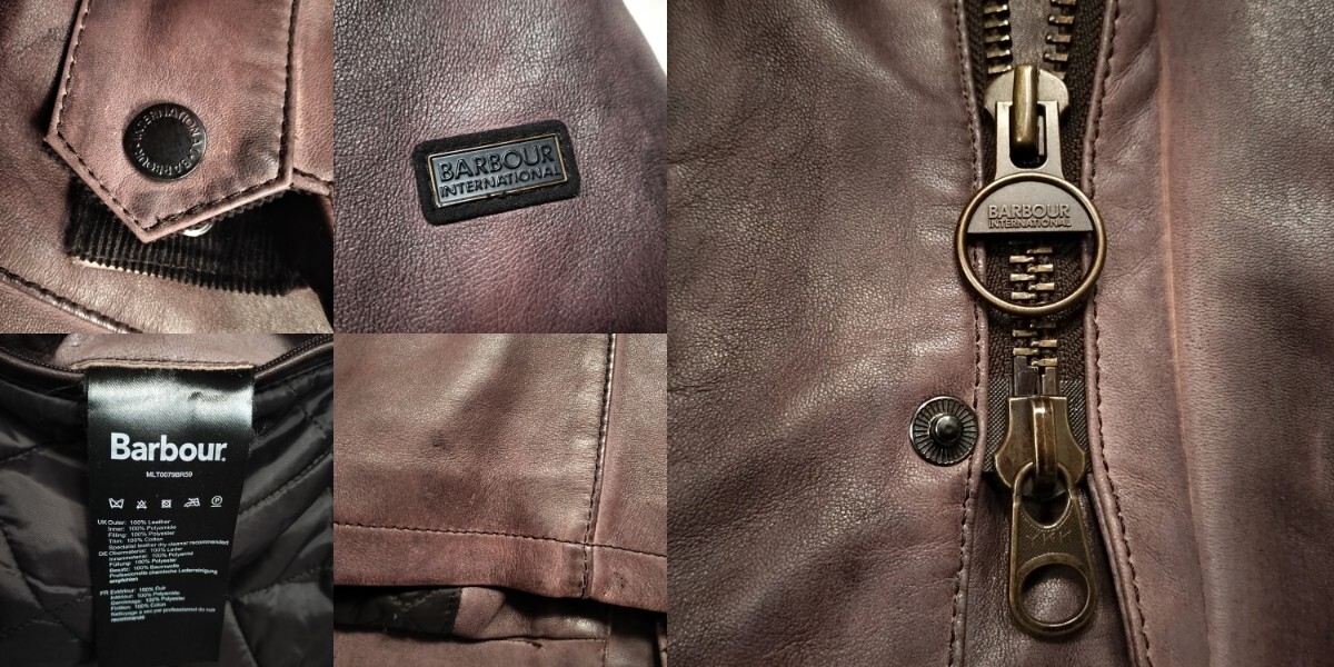 Barbour leather international M ブラウン 赤茶 Barbour leather international M ブラウン 赤茶