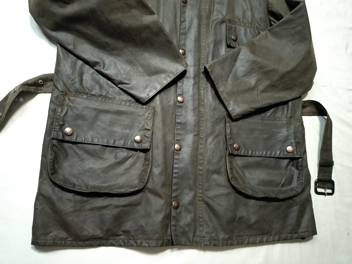 80s 1982年 BARBOUR SOLWAYZIPPER c42 オリーブ 1crestバブアー ソル 