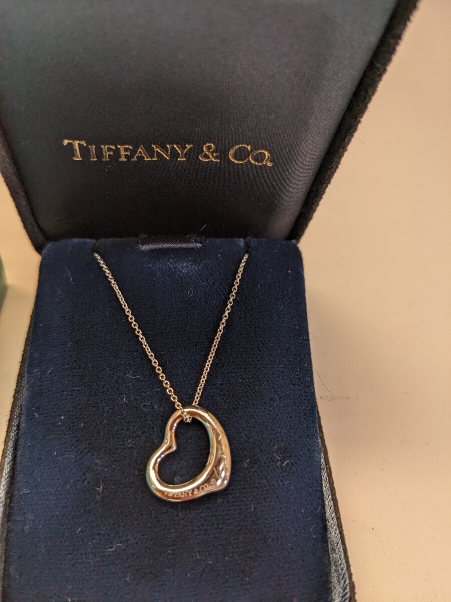 *[Pt950 полная масса 5.8g]TIFFANY&Co. Tiffany Open Heart колье женский аксессуары diamond платина 