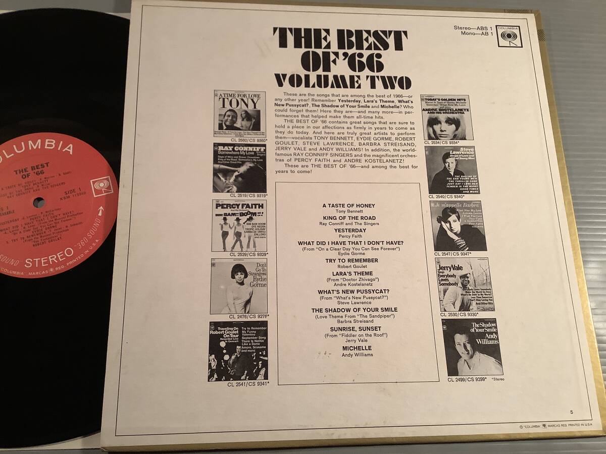 LP(オリジナル 米盤)●『THE BEST OF '66』トニー・ベネット,パーシー・フェイス,スティーブ・ローレンス,エディー・ゴーメ,他●美品！_画像2