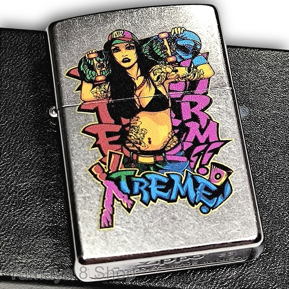 ZIPPO スケボーレディー シルバークラッシュ セクシー ジッポー ライター