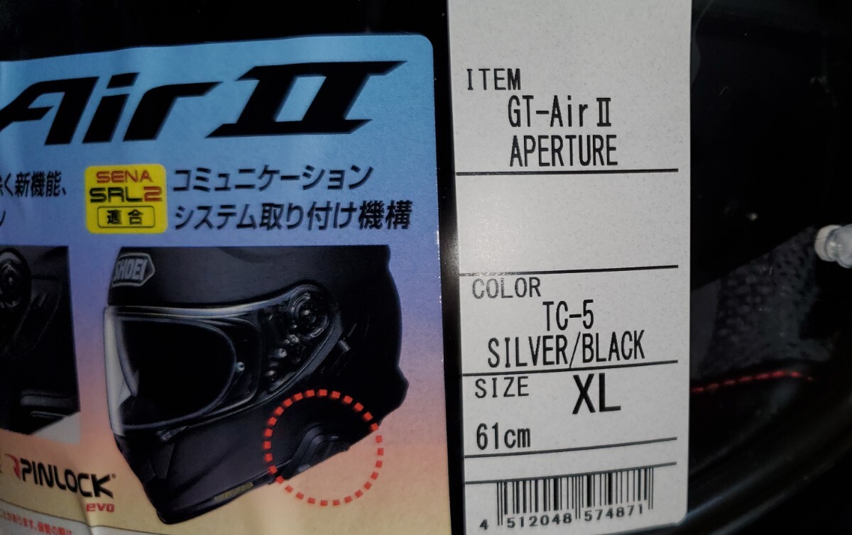 ☆ SHOEI　GT-Air II APERTURE　TC-5 (SILVER/BLACK) XL 新品未使用_画像10