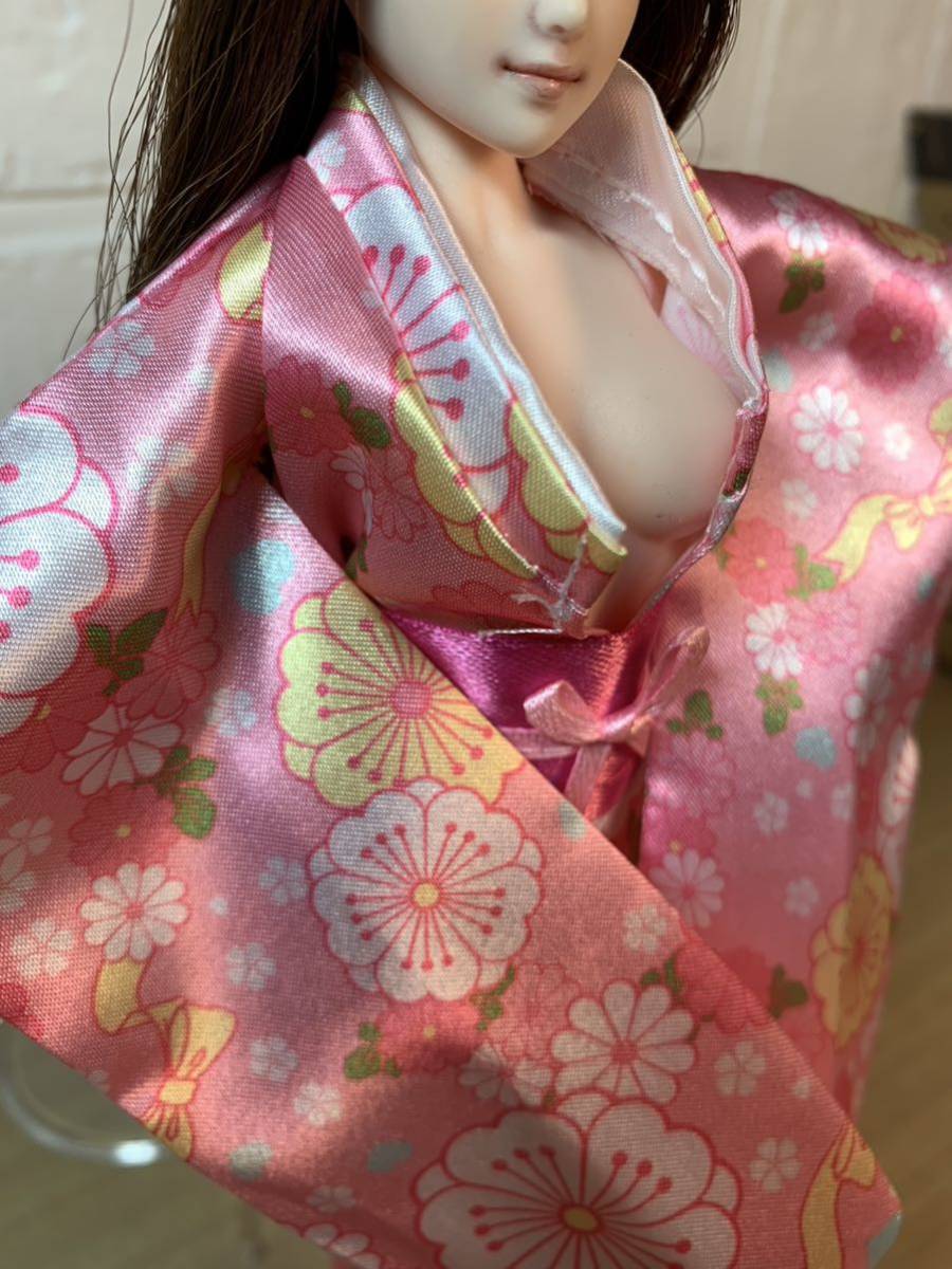 1/6 figure doll TBLeague kimono ... yukata pink costume lovely beautiful doll cool custom doll element body is not attached. costume only 
