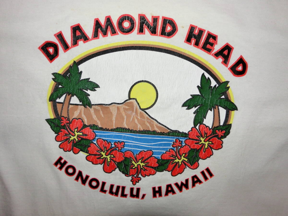 Hanes ダイヤモンドヘッド Hawaii DIAMONDHEAD 限定Tシャツ 白い 大きい 半袖Tシャツ 綿１００％ LL XL_画像1