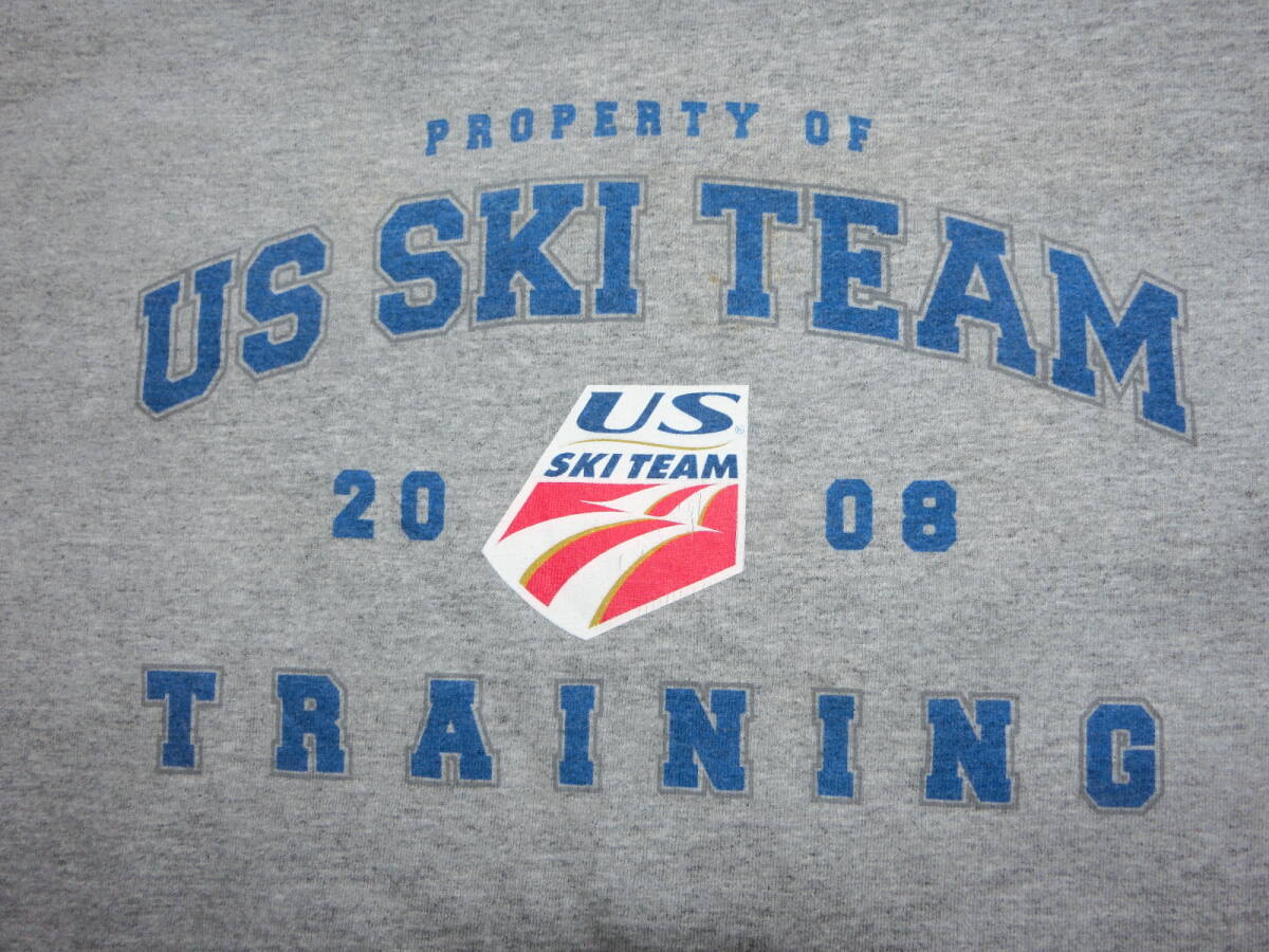 スキーチーム US SKI TEAM 限定 記念Tシャツ 2008 スキー チームウェア チームシャツ グレー 大きい 半袖Tシャツ Ultra Cotton LL XL_画像1