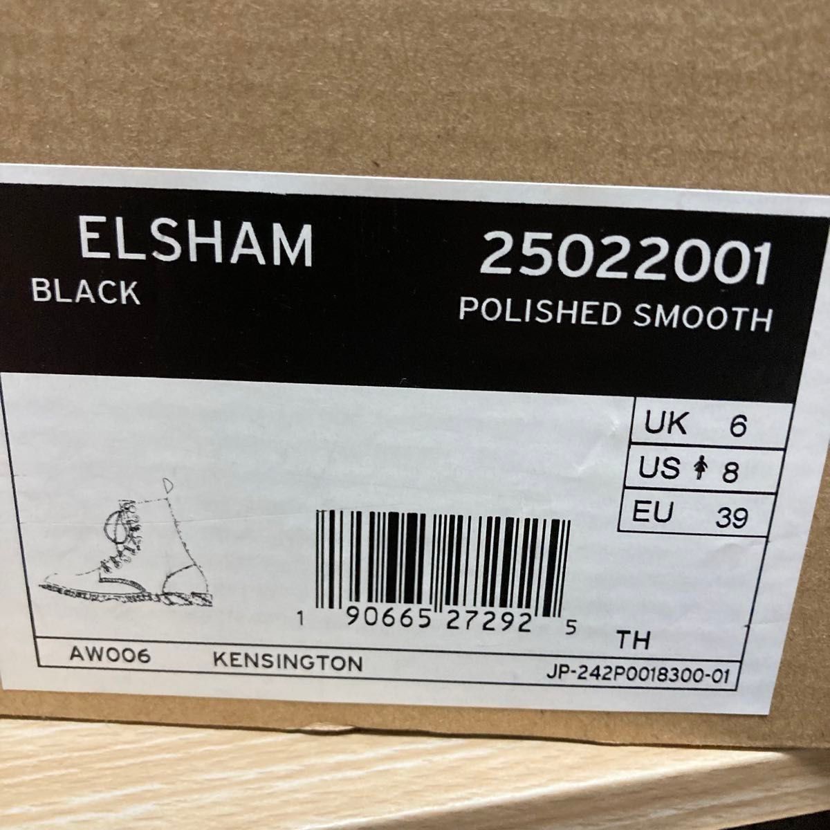 新品 Dr.Martens ドクターマーチン レディース ELSHAM 8ホール ショートブーツ ブラック UK6 25.0cm