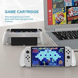 Uniraku Nintendo Switch 有機ELモデル専用グリップ 携帯モードで操作性アップハンドル 人間工学に基づいてデ_画像5