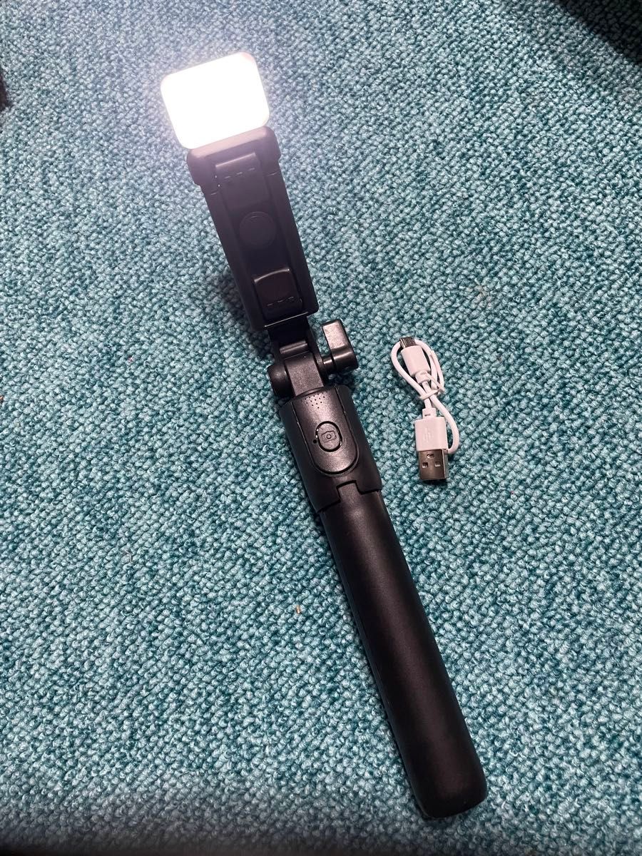 ライト付き自撮り棒 セルカ棒 リモコン付き Bluetooth 自撮り棒 YouTube TikTok 撮影 旅行 入学式　スマホ