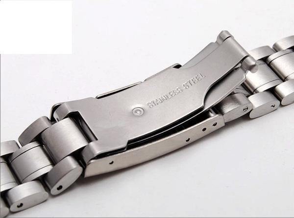 【普通郵便送料無料！】20mm 腕時計交換ベルト ステンレス 無垢 弓カン プッシュ式 工具付の画像5