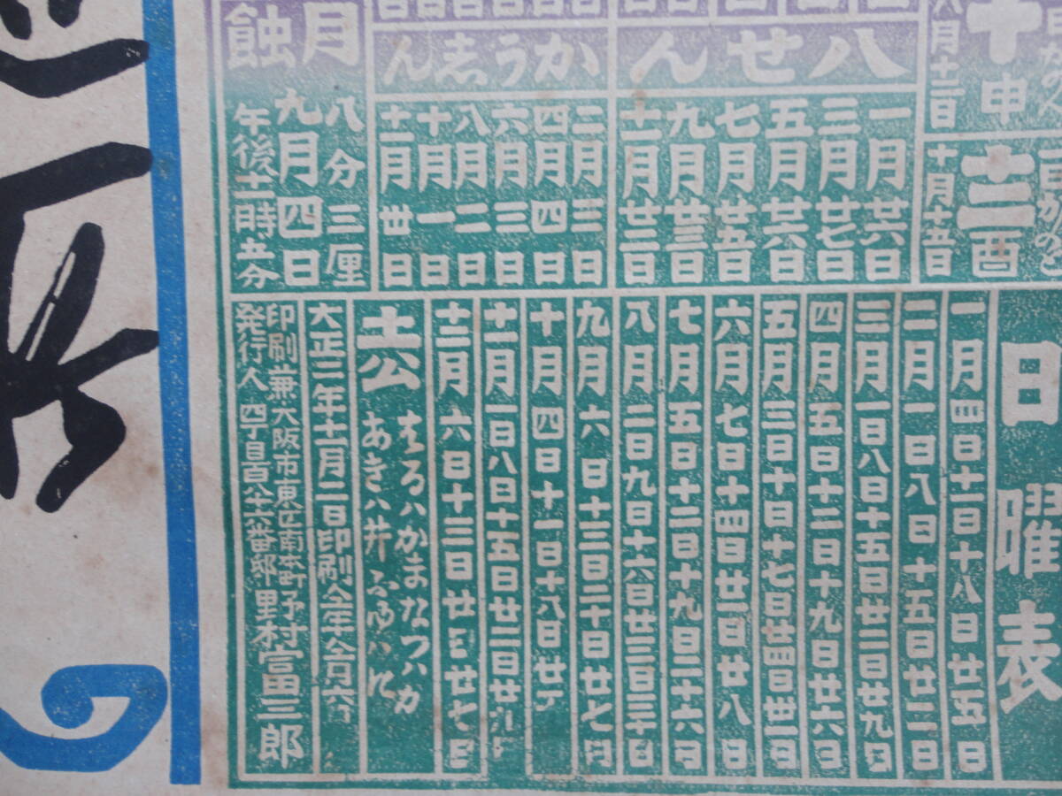 コレクター放出品：大きな引札　虎に乗る恵比寿図　大正三年　醤油製造・卸小売商　徳島県_画像9