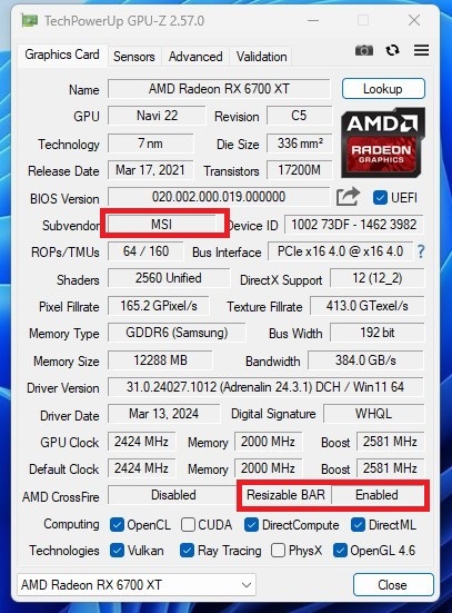 【送料無料】MSI Radeon RX 6700 XT MECH 2X 12G_画像6