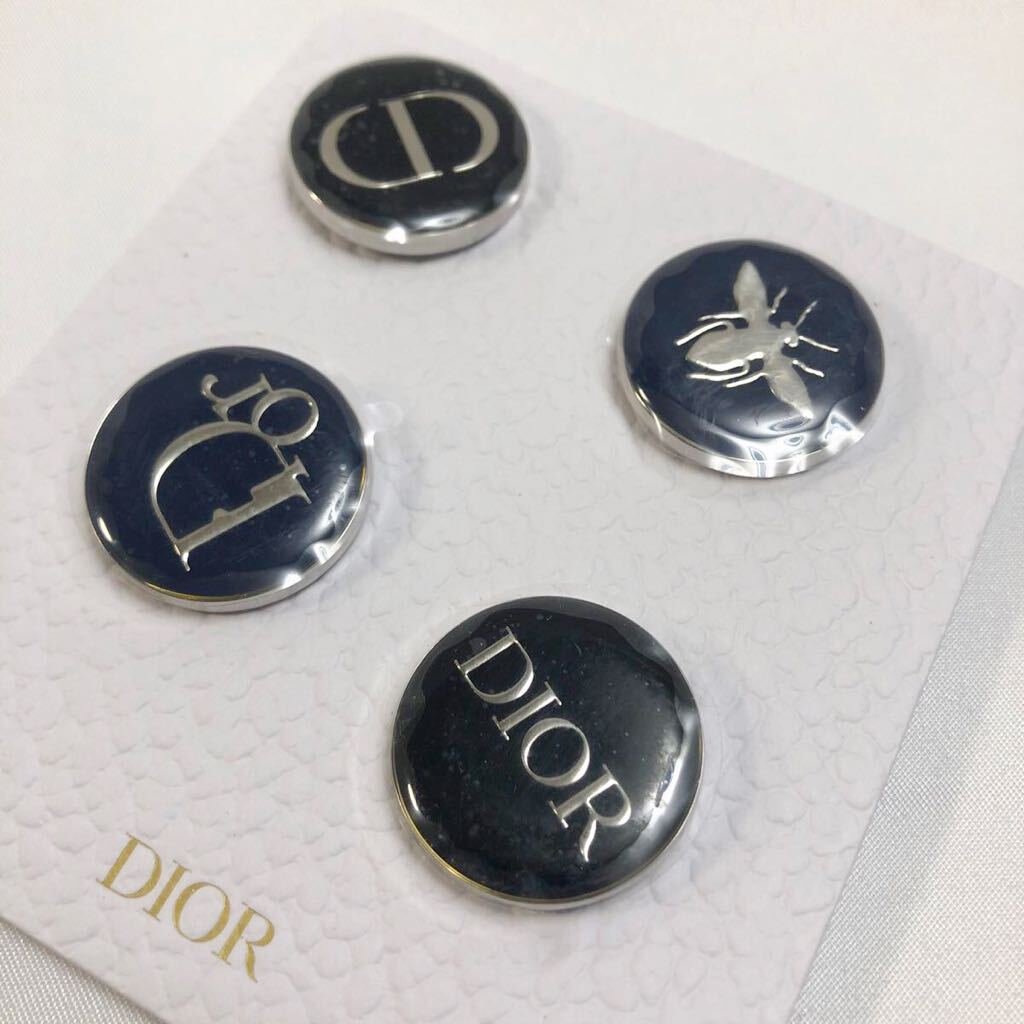 未使用　Dior ディオール クリスチャンディオール ピンバッジ ノベルティ ブラック　ネイビー　4個セット_画像2