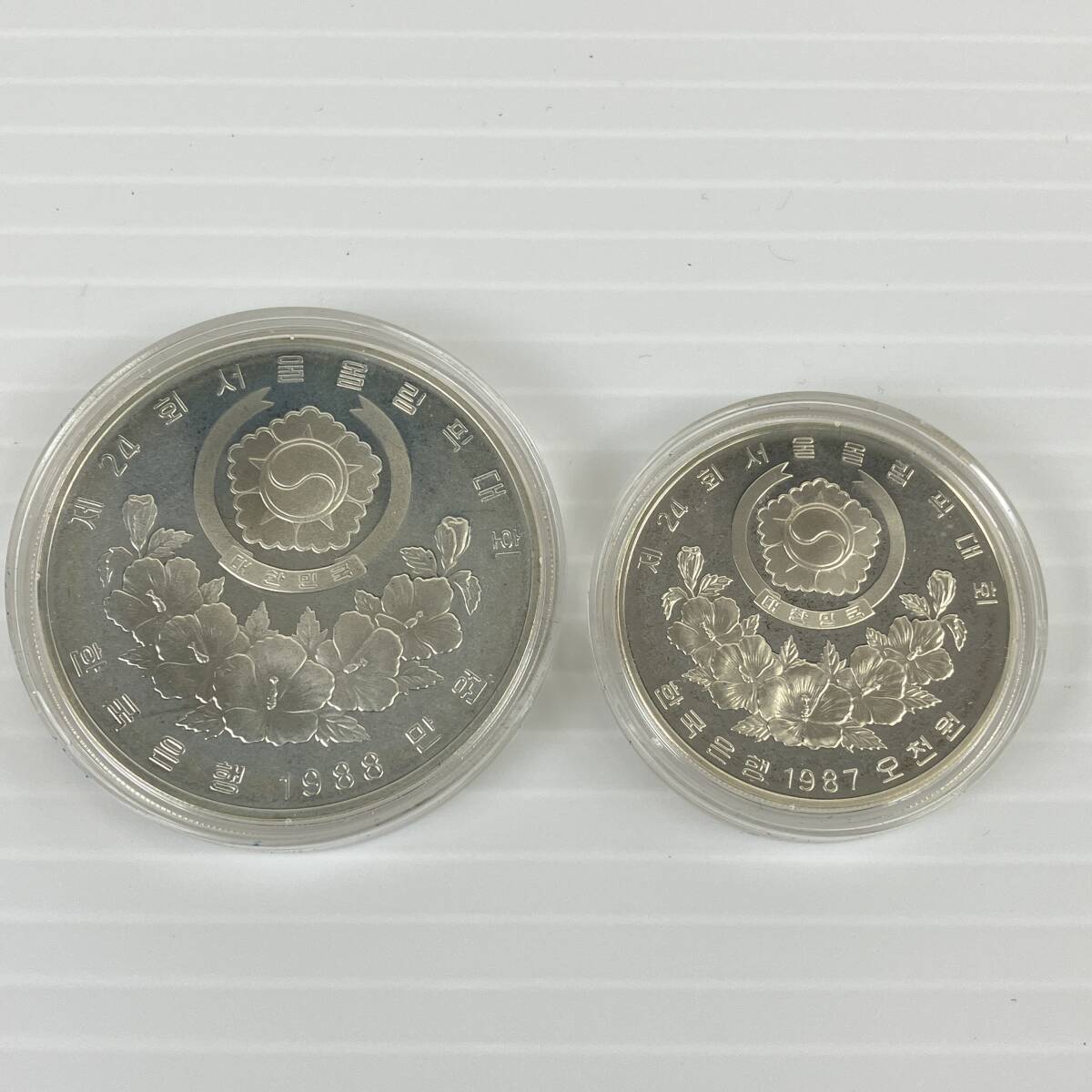2403001-003 外貨 銀貨 1988年 韓国 ソウルオリンピック 10000ウォン 5000ウォン/アメリカ 等 硬貨 おまとめ_画像3