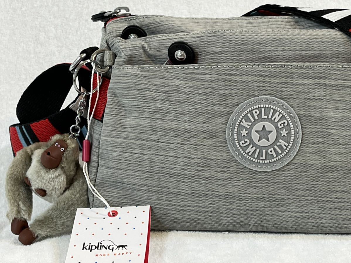 KIPLING キプリング 新品 ミニショルダーパック タイシルク風のグレー_画像2