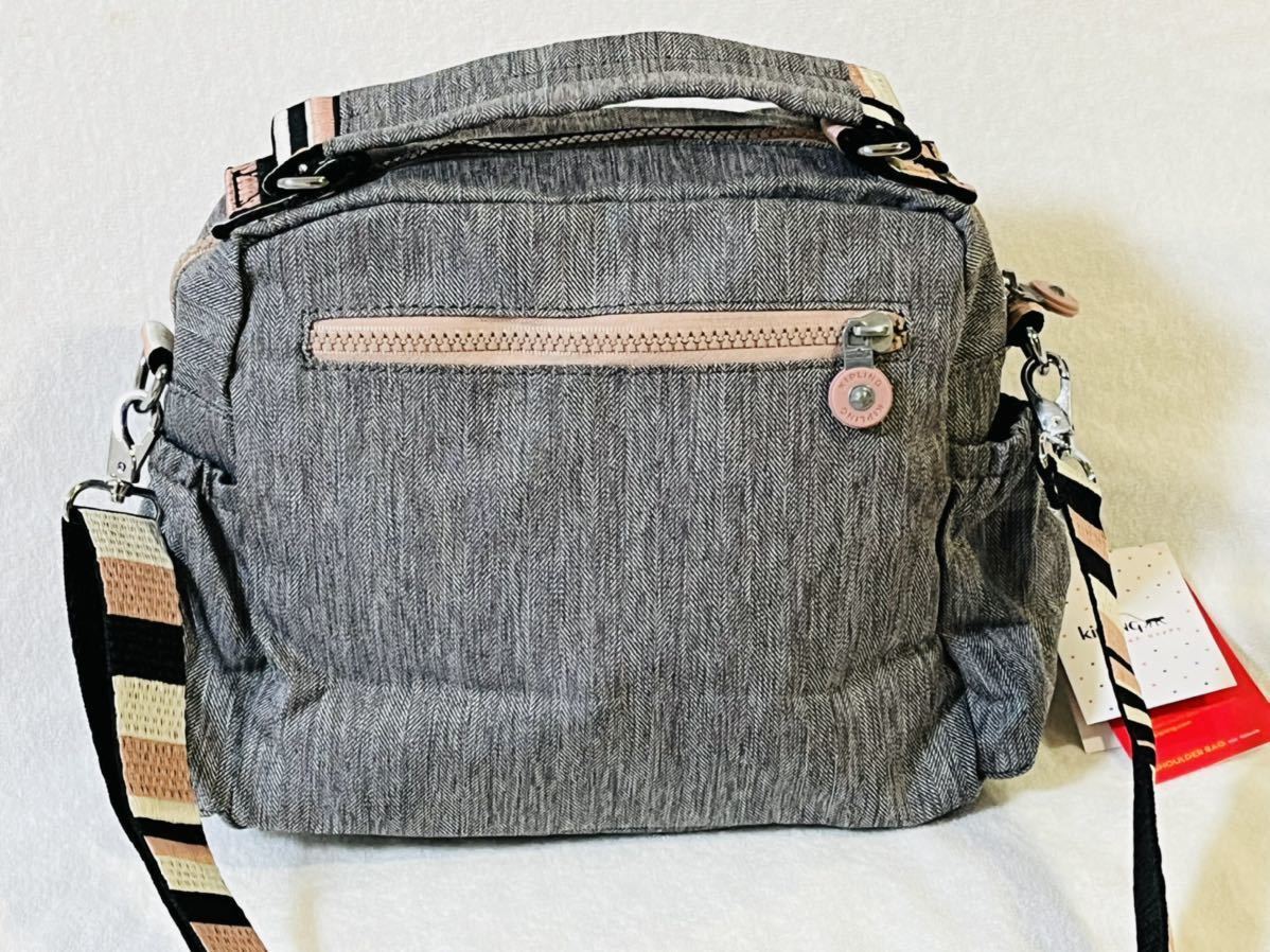 KIPLING キプリング 新品 2WAY ショルダーパック 手提げバッグ デニム風グレー_画像4