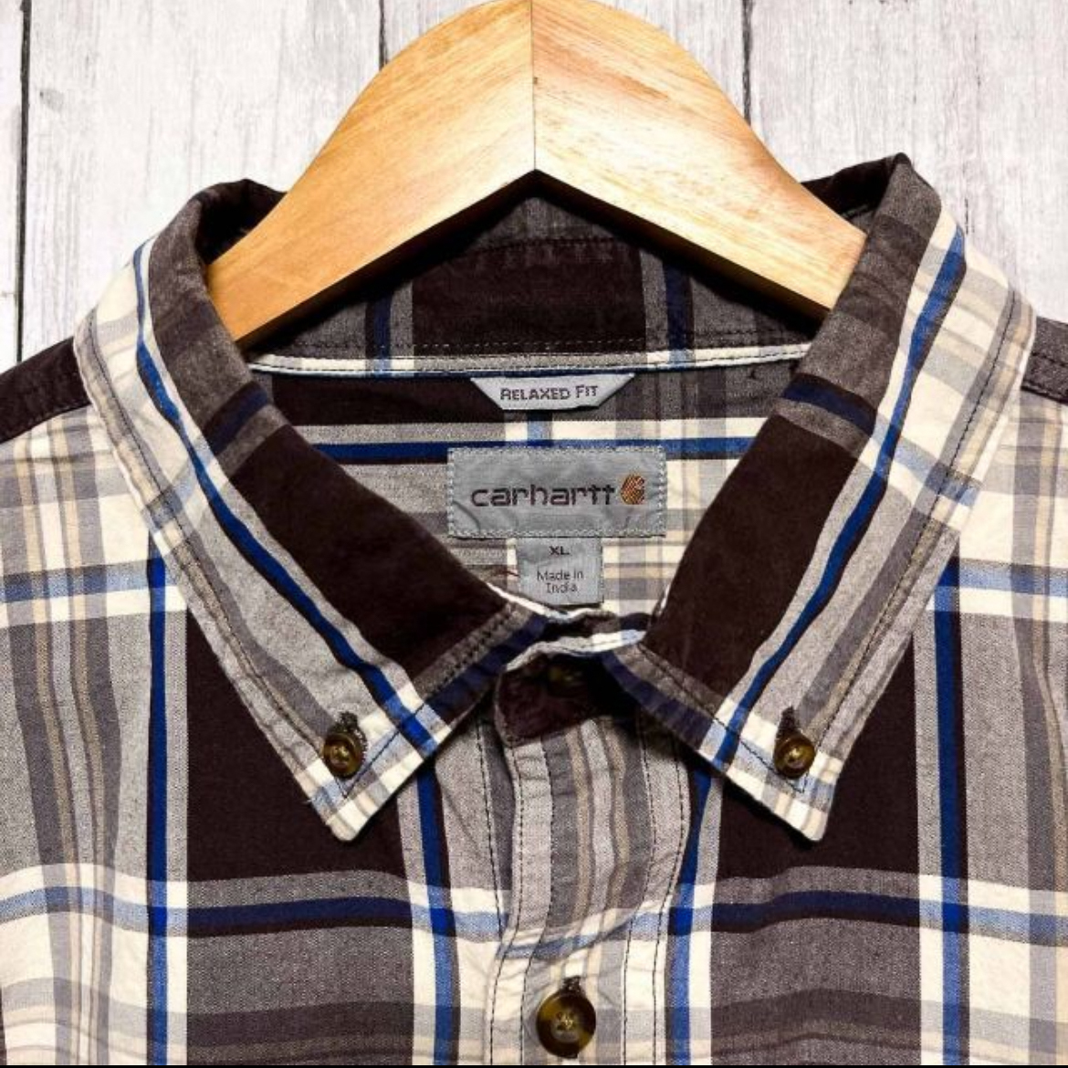カーハート Carhartt 半袖シャツ チェックシャツ メンズ ワンポイント XLサイズ 3‐325_画像4