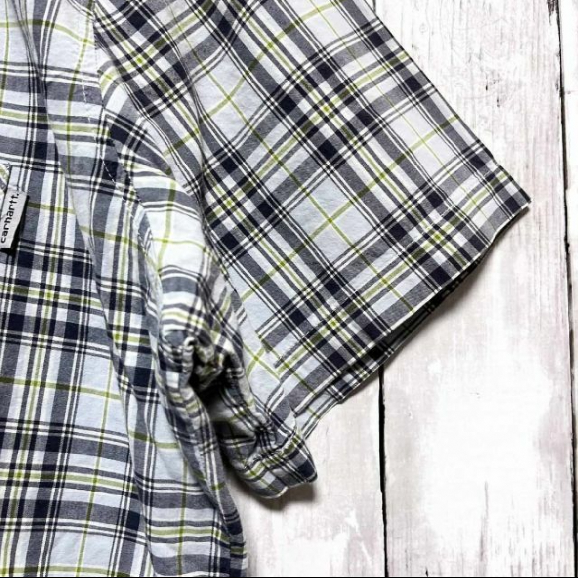 カーハート Carhartt 半袖シャツ チェックシャツ ワークシャツ メンズ ワンポイント XLサイズ 3‐333