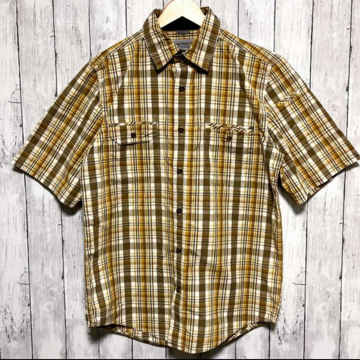 カーハート Carhartt 半袖シャツ ワークシャツ チェックシャツ メンズ Mサイズ 3‐324 