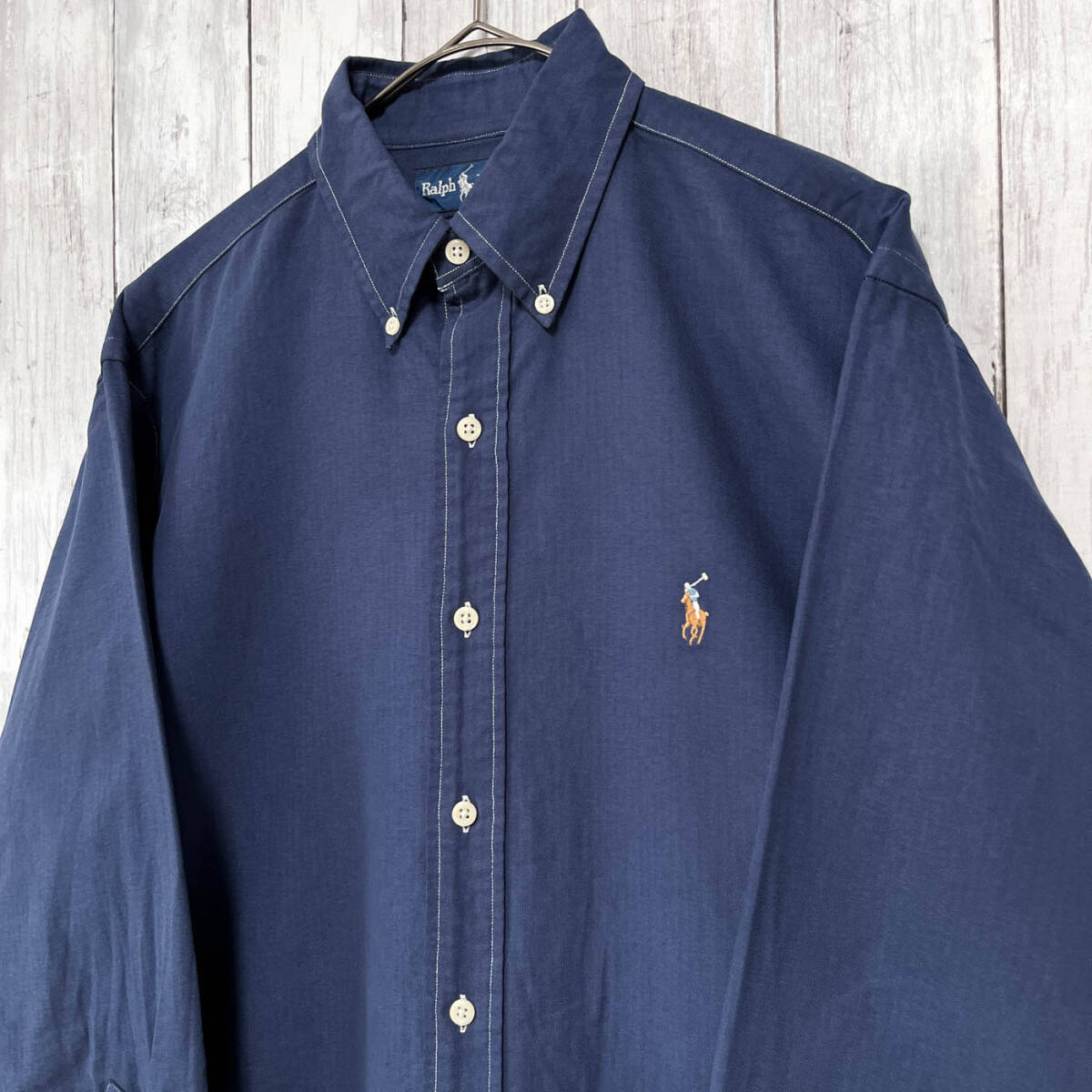 ラルフローレン Ralph Lauren YARMOUTH OXFORD 長袖シャツ メンズ ワンポイント コットン100% サイズ15 1/2 Mサイズ 5‐462_画像3