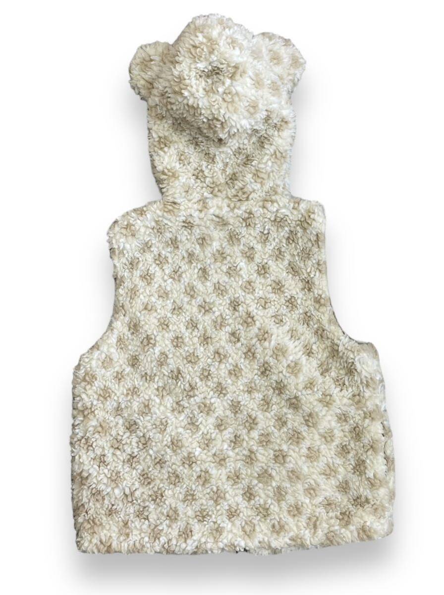 Rare 00s Ne-net Bear Ear Boa Hoodie Vest from issey miyake Archive beauty:beast LGB L.G.B. 20471120 FOTUS W< bernhard willhelm_画像8