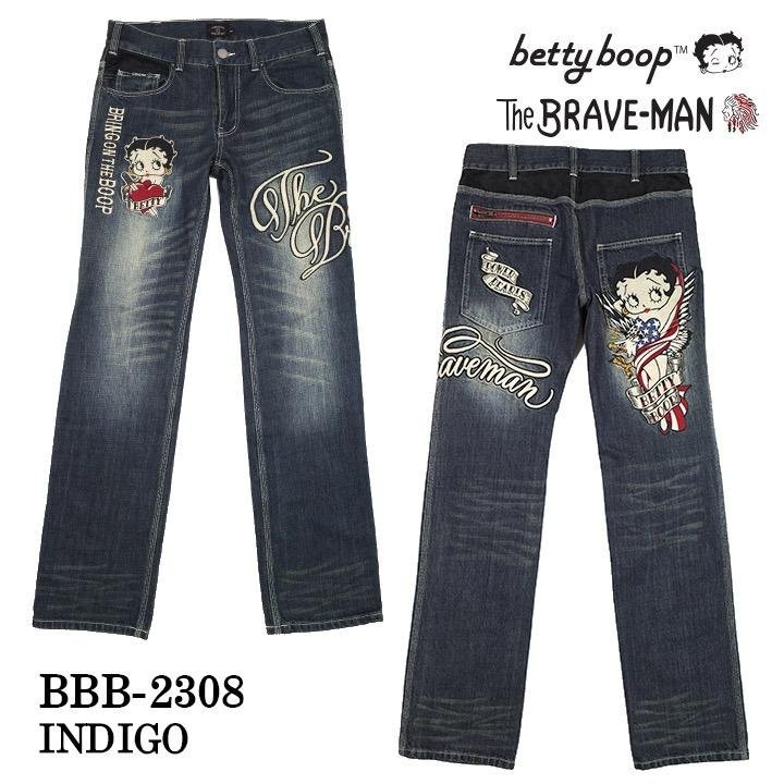 The BRAVE-MAN × BETTY BOOP ベティ ブープ 【定価￥19800＋税】 デニムパンツ BBB-2308 INDIGO 34 インチ_画像2