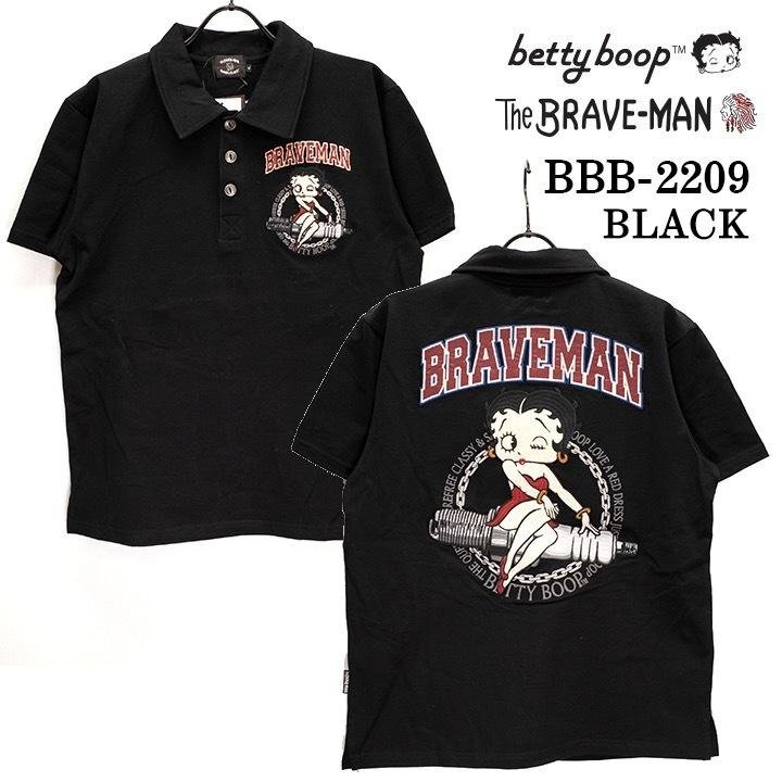 The BRAVE-MAN × BETTY BOOP ベティ ブープ 【定価￥7900＋税】 ポロシャツ BBB-2209 BLACK サイズ XXL_画像2