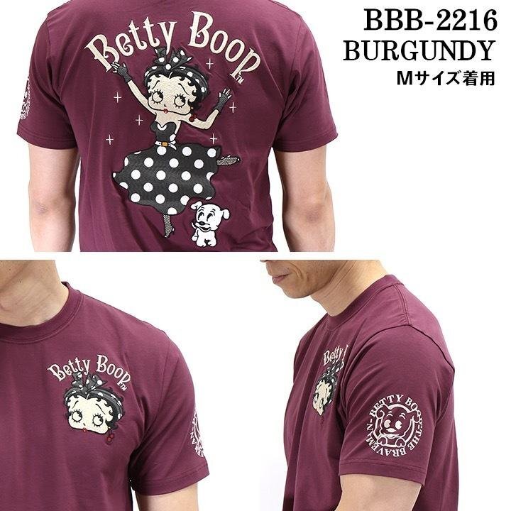 The BRAVE-MAN × BETTY BOOP ベティ ブープ 【定価￥7900＋税】 半袖TEE BBB-2216 BURGUNDY サイズ XL_画像3