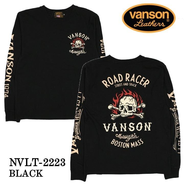 VANSON LEATHERS 【定価\8500+税】 ロンTEE NVLT-2223 BLACK サイズ XLの画像2