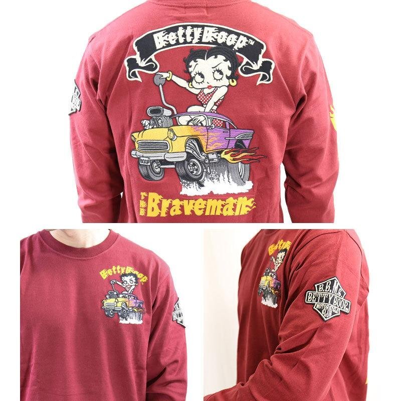 【特価！！】 The BRAVE-MAN × BETTY BOOP ベティ ブープ 【定価￥7900＋税】 ロンTEE BBB-2203 WINE サイズ M_画像3