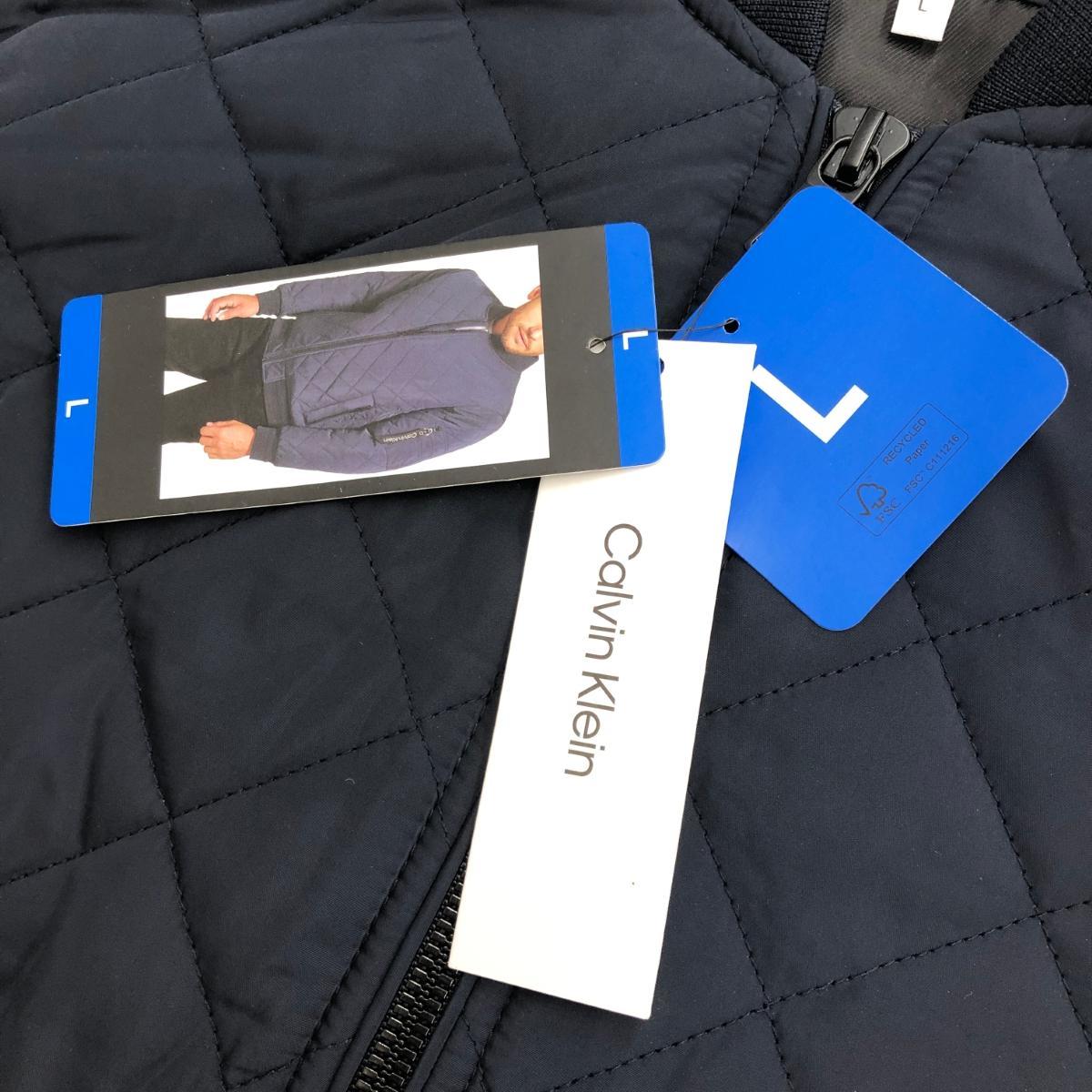  unused goods *CALVIN KLEIN Calvin Klein quilting Bomber jacket L* navy men's outer 