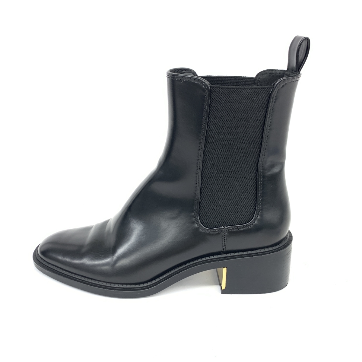 良好◆ZARA ザラ ショートブーツ 37◆ ブラック レザー サイドゴア レディース 靴 シューズ ブーティー boots_画像2