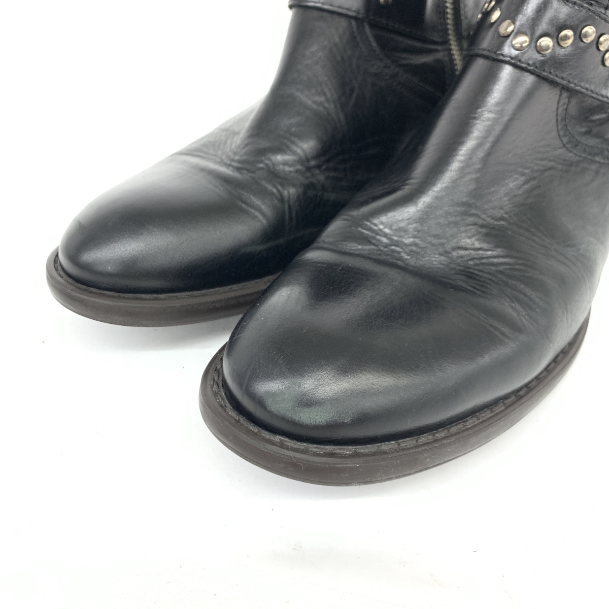 ◆stefanorossi ステファノロッシ ショートブーツ 41◆SR03757 ブラック レザー リング サイドジップ メンズ 靴 boots ワークブーツ_画像9