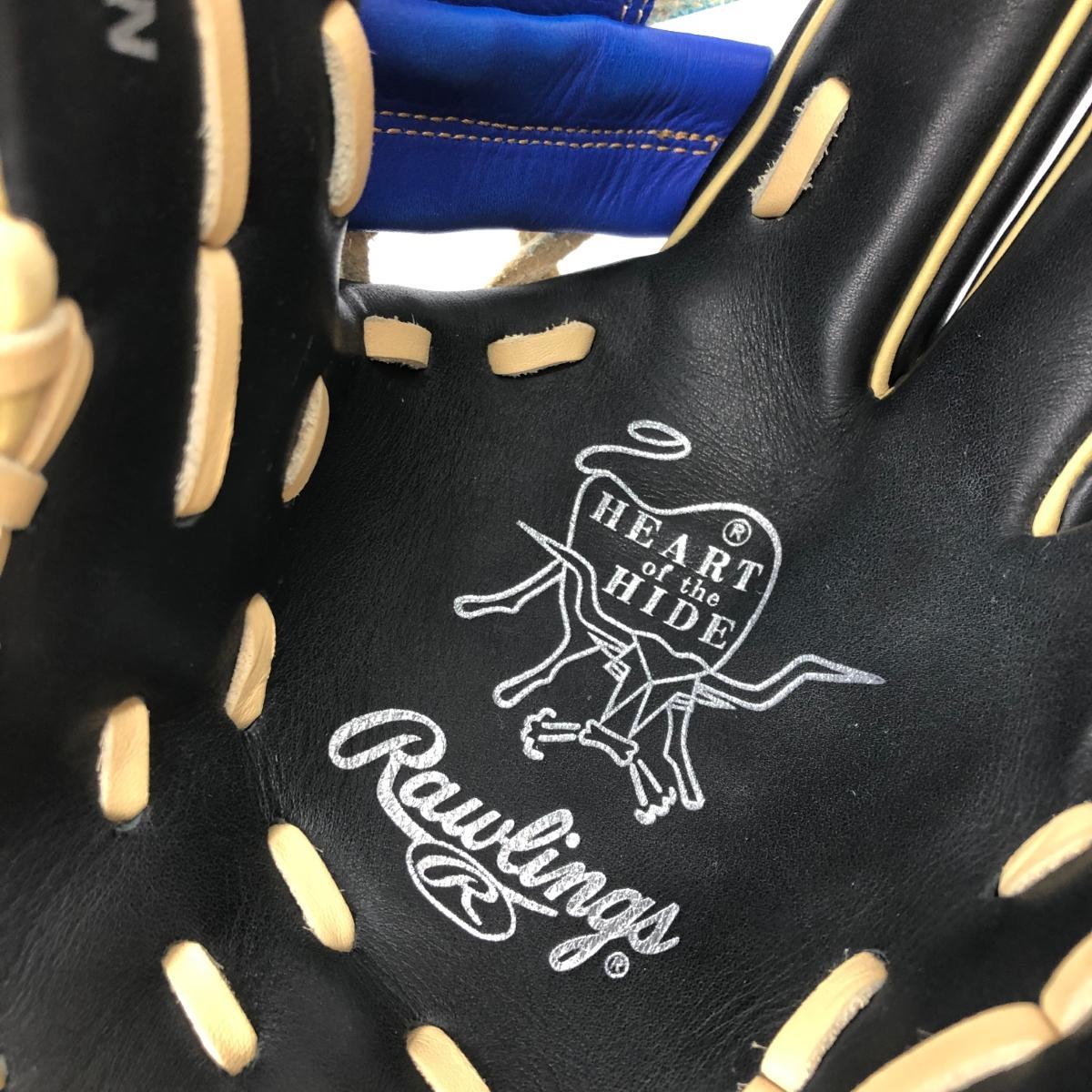 ◆Rawlings ローリングス Rawlings Heart of the Hide ソフトボール グローブ 11.5インチ◆ ブラック/ブルー スポーツ用品_画像3